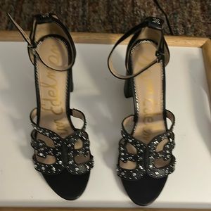 Sam Edelman Black Studded Yasha Block Heel 10M